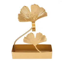 Brooches Ginkgo Leaf Coil Holder Stable Base Decorative Golden Fireproof Iron Vintage Incense For Living Room