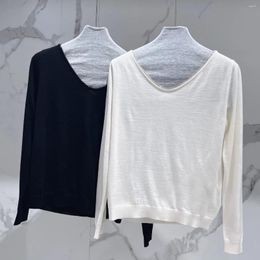 Women's Sweaters Autumn And Winter Worsted Wool Bottoming Sweater V-neck Versatile Skin-friendly Loose Knitted Women Thin