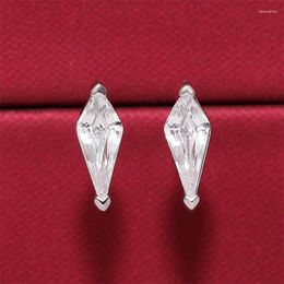 Stud Earrings Huitan Simple Geometric With Crystal CZ Versatile Ear Accessories For Women Dainty Teens Fashion Jewellery