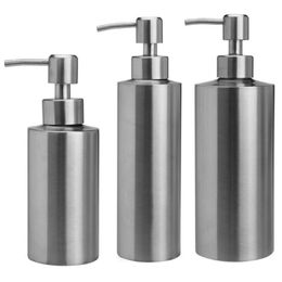 Bathroom Kitchen Pump Liquid Soap Dispenser Hand Sanitizer standing Stainless Steel Shampoo Container Bedroom Lotion Bottle259F