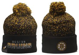 Men's Caps BRUINS Beanies BOSTON Beanie Hats All 32 Teams Knitted Cuffed Pom Striped Sideline Wool Warm USA College Sport Knit hat Hockey Cap For Women's