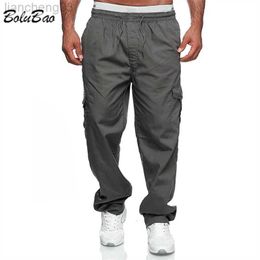 Men's Pants BOLUBAO Men Spring Summer Casual Trousers Solid Colour Multi-Pocket Loose Straight Cargo Pants Outdoor Sports Fitness Pants Men W0411