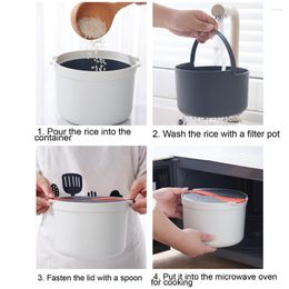 Dinnerware Sets 1 Set Practical Office Worker Portable Microwave Rice Cooker Plastic Steamer Double Layer Kitchen Cookware