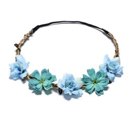 Acessórios de fantasia de fada da faixa da cabeça de flor Floral coroa grinaldura Garland Halo Rose Tiara Beach Papterpip para Festival de casamento Festival