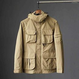 2023 Men's Jackets Men Lightweight Tactical Outdoor Jacket with Multi-pockets Military Style Hiking Waterproof Windbreaker Coats