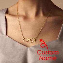 Pendant Necklaces Customised Name Necklace Custom Personalised Letter Stainless Steel Choker Infinity Nameplate Gift Drop