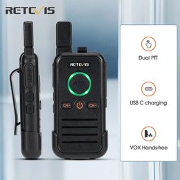 Other Sporting Goods Walkie Talkie Retevis RB645 Dual PTT Professional Walkietalkie Portable PMR4 Two Way Radio VOX USB C for el Restaurant ghjrt 231110