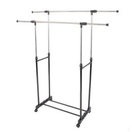 Simple Stretching Clothes Hanger Movable Assembled Coat Rack Stand With Shoe Shelf Adjustable Clothing Closet Bedroom Furniture 20273T