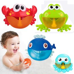 Bath Toys Bubble Crabs Frog Baby Bath Toy Toddler Bath Bubble Maker Pool Swimming Bathtub Soap Machine Bathroom Toys for Children Kids 230410
