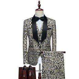 Men's Suits Blazers Fine Evening Dress Mens Suit Delicate Printing Men Suits Wedding for Men Slim Fit A Three-piece Blazer Formal Business Tuxedo 231110