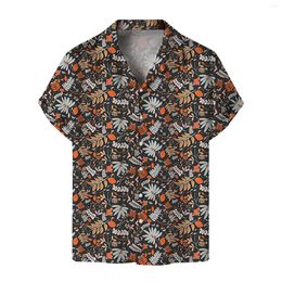 Men's T Shirts Dressy Men Flower Short Sleeved Shirt Men's Summer Beach Style Relaxed Casual Lazy V Neck