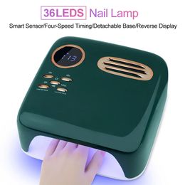 Nail Dryers Dryer 72W UV LED Lamp with Smart Timer Memory Digital Display Curling for All Gel Polish Art 231110