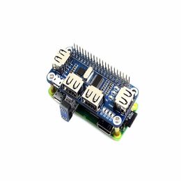 Freeshipping 4 Port USB HUB HAT for Raspberry Pi Zero / Zero W/B / 2B / 3B , USB to UART for serial debugging,compatible with USB20/1 Wpkd