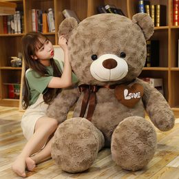 Plush Dolls Nice High Quality 2 Colours Teddy Bear With Love Stuffed Animals Plush Toys Doll Pillow Kids Lovers Birthday Baby Gift 230410
