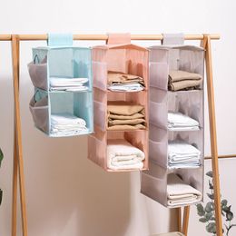 Storage Boxes Bins Multilayer wardrobe closet foldable item storage rack clothes inner hanger organizer shelf 230410