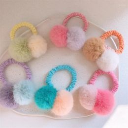 Hair Accessories 2023 Autumn And Winter Fashion Children's Ponytail Sweet Girl Simple Cute Colorful Hairball Ring