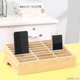 24 Cells Multifunctional Wooden Storage Box Mobile Phone Repair Tool Organizer Y11162303