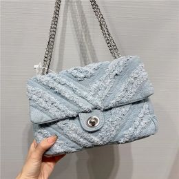Evening Bags Fashion Summer Jeans Denim Shoulder Crossbody Handbag Canvas Girl Casual Chain Designer Tote y231110