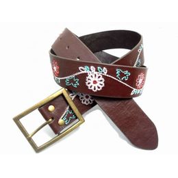 Custom Jacquard Pretty Girl's Bohemian Embroidery Braided Casual Faux Knitted Leather PU Belt