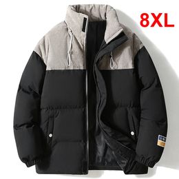 Mens Down Parkas Winter Men Thick Padded Jackets Coats Plus Size 8XL Fashion Casual Patchwork Male Big Outerwear 231110