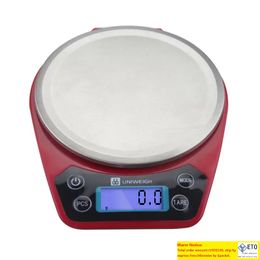 Kitchen Scale Pocket Digital Electrionic Portable Weighing Scale Food Diet Household Durable Stainless Steel Red