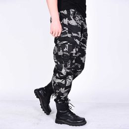 Men's Pants Spring Brand Men Fashion Military Cargo Pants Multi-pockets Baggy Men Pants Casual Trousers Overalls Camouflage Pants Man Cotton W0414