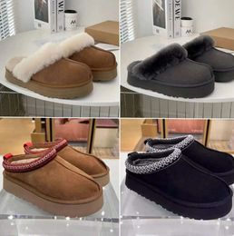 Fluffy Designer Tasman slippers australia brand Slippers platform scuffs wool shoes sheepskin fur real leather winter women Send Stylish shoes go with everything