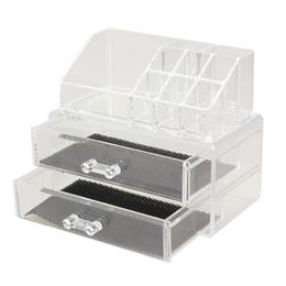 Portable Transparent Makeup Organizer Storage Box Acrylic Make Up Organizer Cosmetic Makeup Storage Drawers Christmas293Q