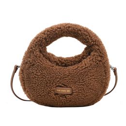 Borsa morbida in peluche autunno e inverno per le donne 2023 Nuova moda Multi colore Mini manico Borsa a tracolla con una spalla Rete rossa con gnocchi 231111