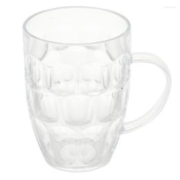 Mugs 530ml Acrylic Beer Mug Heat Resistance Clear Coffee Water Tea Milk Juice Cup Drinking With Handle Office Drinkware