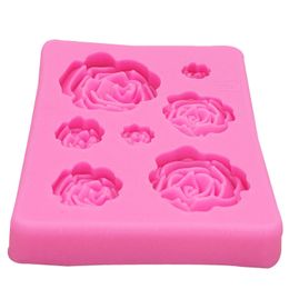 Baking Moulds M1023 Rose Flowers Sile Mod Cake Chocolate Mold Decorating Tools Fondant Sugarcraft Drop Delivery Home Garden Dh1Iq