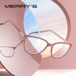 Sunglasses Frames MERRYS DESIGN Women Acetate Cat Eye Glasses Frames Fashion Eyewear Retro Ladies Optica Prescription Glasses Frames S2620 230411