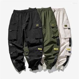 Men's Jeans 2023 Hip Hop Joggers Cargo Pants Men Harem Multi-Pocket Ribbons Man Sweatpants Streetwear Casual Mens S-5XL298v