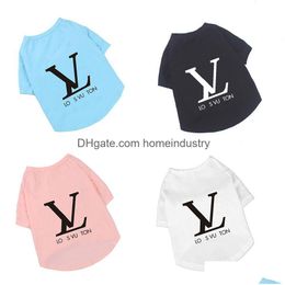 Designer Dog Clothes Brand Apparel Classic Lettering Pattern Fashion Summer Cotton Pets T-Shirts Soft And Breathable Puppy Kitten Pet Dh8Ys