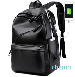 Waterproof Leather Men School Bag For Teenage Girls Boy Bookbag Laptop Pack Business Casual Travel Backbag