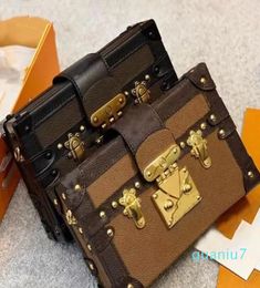 Evening Bags Women Trunk Bag Fashion Shoulder Bags Designer Mini Square Box Leather Handbag
