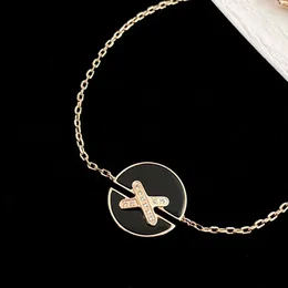 Link Bracelets High Quality Inlaid Zircon Cross Connexion Fritillaria Bracelet Luxury Fine Jewellery For Women