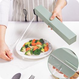 Other Kitchen Tools Plastic Wrap Dispenser Cling Food Cutter Film Storage Holder Accessories 230410