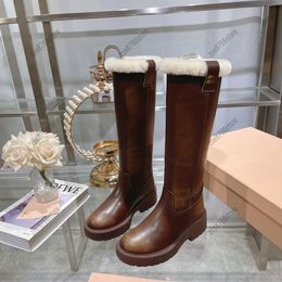 Designer Women Boots Over the Knee Boots Plush Boots Real Cowhide Boots High Quality Dress Women Boots Autumn and Winter Travel Fashion Boots
