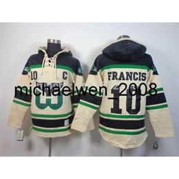 Weng 2014 New Old Time Hockey #10 Ron Francis Cream Fleece Hoodie Jerseys Embroidery Mix Order