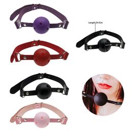 Adult Toys 4 Colors Faux Leather Mouth Gag Adjustable Silicone Ball Flirting Fetish Roleplay Game Props Couples BDSM Bondage Sex 230411