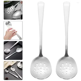 Dinnerware Sets 2Pcs Stainless Steel Utensil Set Resistant Kitchen Slotted Spoons Spoon For Canteen Home