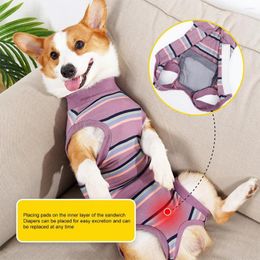 Dog Apparel Recovery Suit Back Fastener Tape Soft Prevent Biting Pet Physiological Accessories