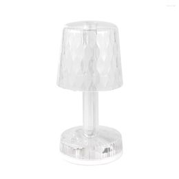 Night Lights ABS PMMA Bedside Lamp Crystal Decorative Touch Control Projection Atmosphere Home Dorm Bedroom Light Ornament