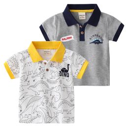 T shirts Dinosaur Boys Polo Tshirt Cotton Toddler Tops Quality Summer Children Tee Fashion Shirt Kids Clothes 230411