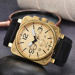 20% OFF watch Watch Bell for men mens All dials work Quartz Top Luxury Chronograph Clock BR Rubber Strap Montre de luxe Type