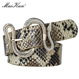 Other Fashion Accessories Maikun Belts for Women Snake Shape Pin Buckle Belt High Quality LeatherWomen PU Waistband 231110