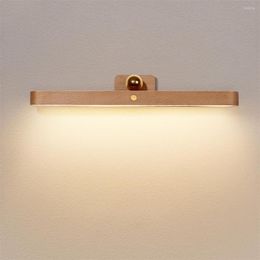 Wall Lamp Mirror Light Bar 3 Modes Adjustable Rechargeable Toilet Cabinet Makeup Household Decorative Night Lighting Fixture