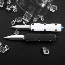 Micro tech Mini Dirac Tactical AUTO Knife 2.16" Double Edge Blade, Aviation Aluminium T-6061 Handles, Camping Outdoor Self-defense Knives EDC Pocket Tools