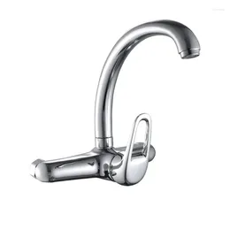 Kitchen Faucets 20CM Wall Mounted Faucet With Cold And Dual Hole Vegetable Basin Sink Mixing Valve Kirsite